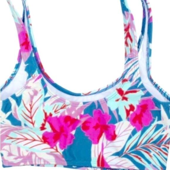 SALT + COVE Juniors' Bop to the Trop Printed Bikini Top, multi swimsuit size XS - Picture 3 of 7
